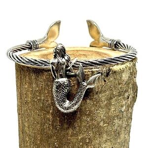 Handmade Mermaid Tail Adjustable Fit Cuff Bracelet!